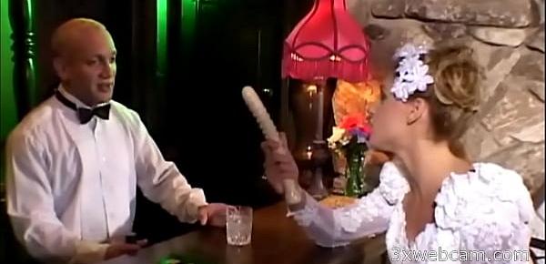  Lauren Phoenix fucks with the bartender in the ass at her own wedding